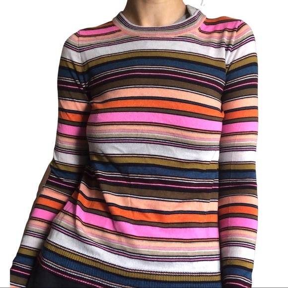 J. Crew Striped Merino Wool Longsleeve Sweater top - Picture 3 of 10